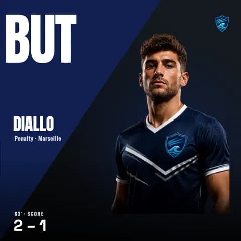 Visuel de but : Diallo marque, score 2-1