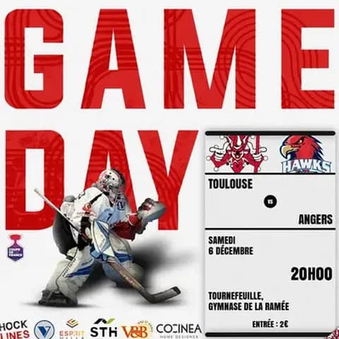 Affiche jour de match de Toulouse Hocklines contre Angers