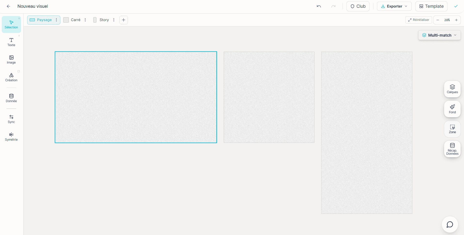 Éditeur Timline : création visuel match football pour post Instagram, story et bannière